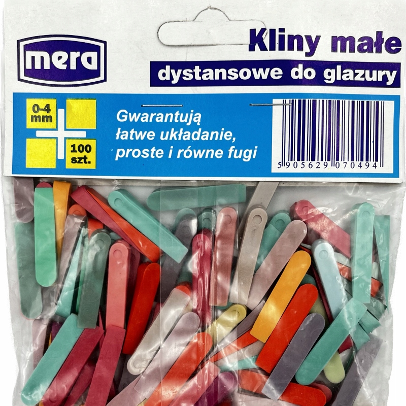 

Kliny Do Płytek Glazury Mera 0-4mm 100szt