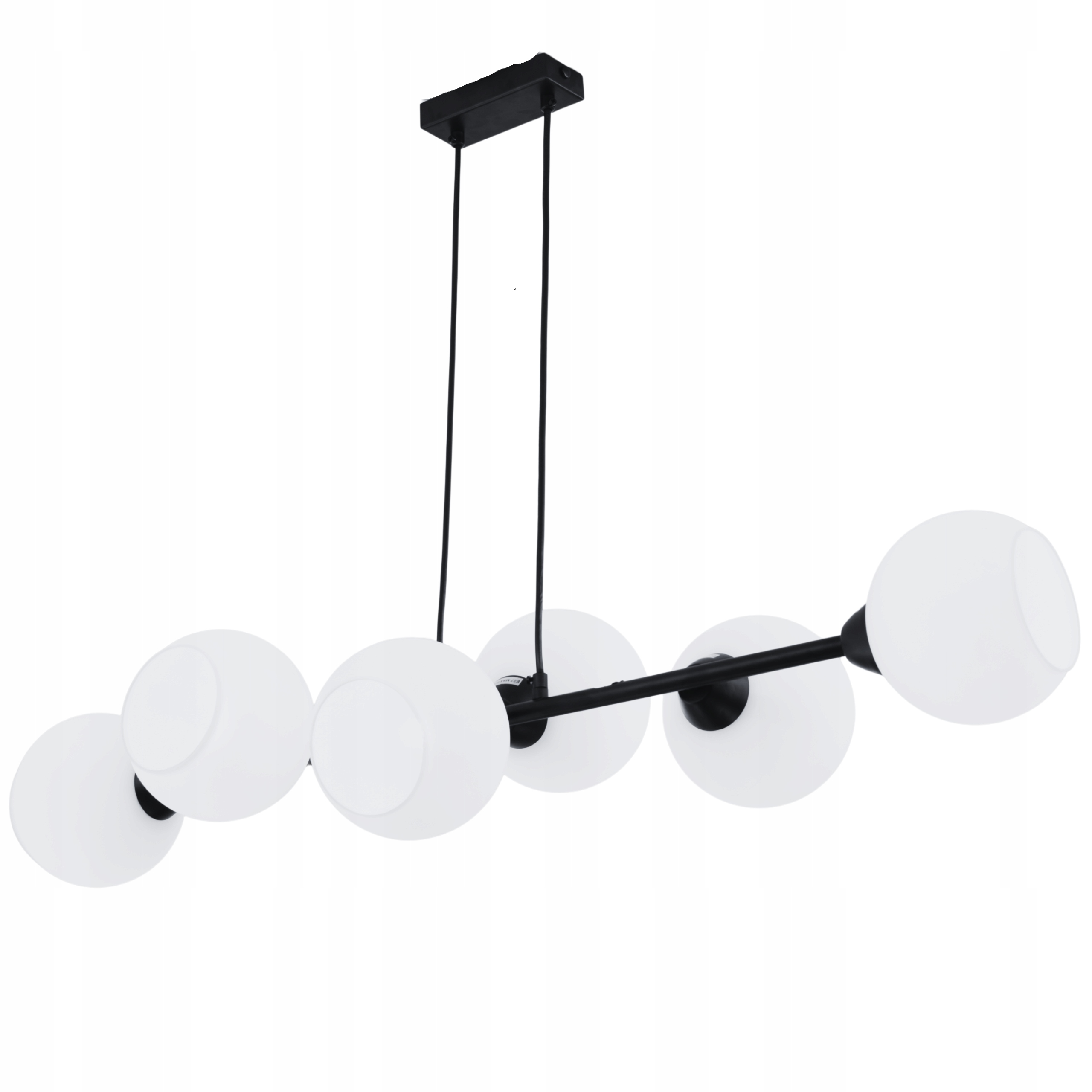 Závesná Stropná Lampa Luster Kule čierna Moderná mliečna