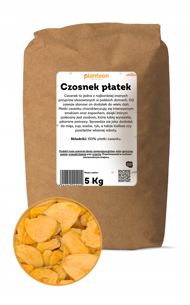 Levně Česnek vločka 5 kg sušená, aromatické přírodní aroma, kvalita bez chemie