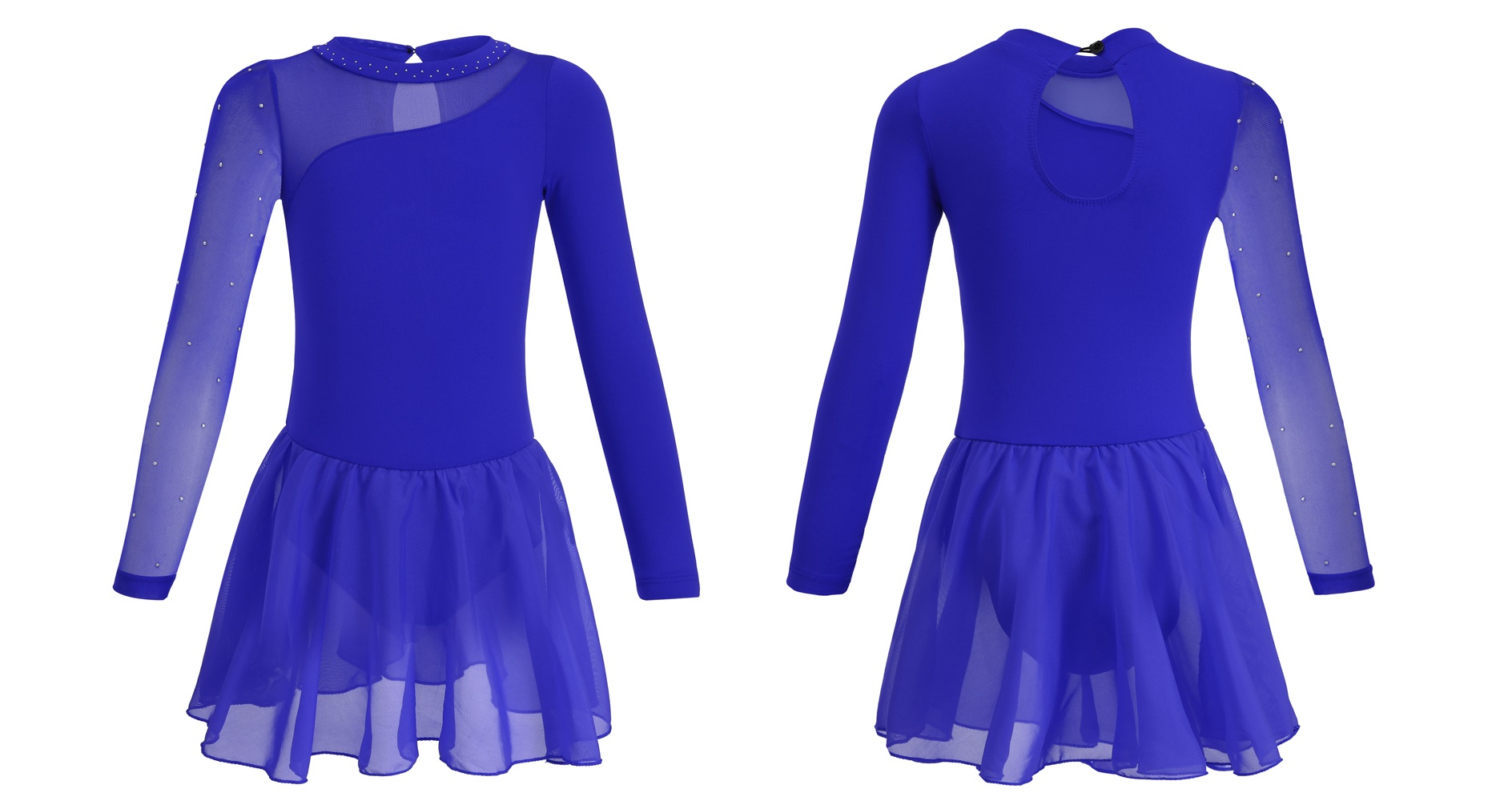 Baletní Body Modré S Sukní A Cirokonkami Pro Tanec Baletu Vel.