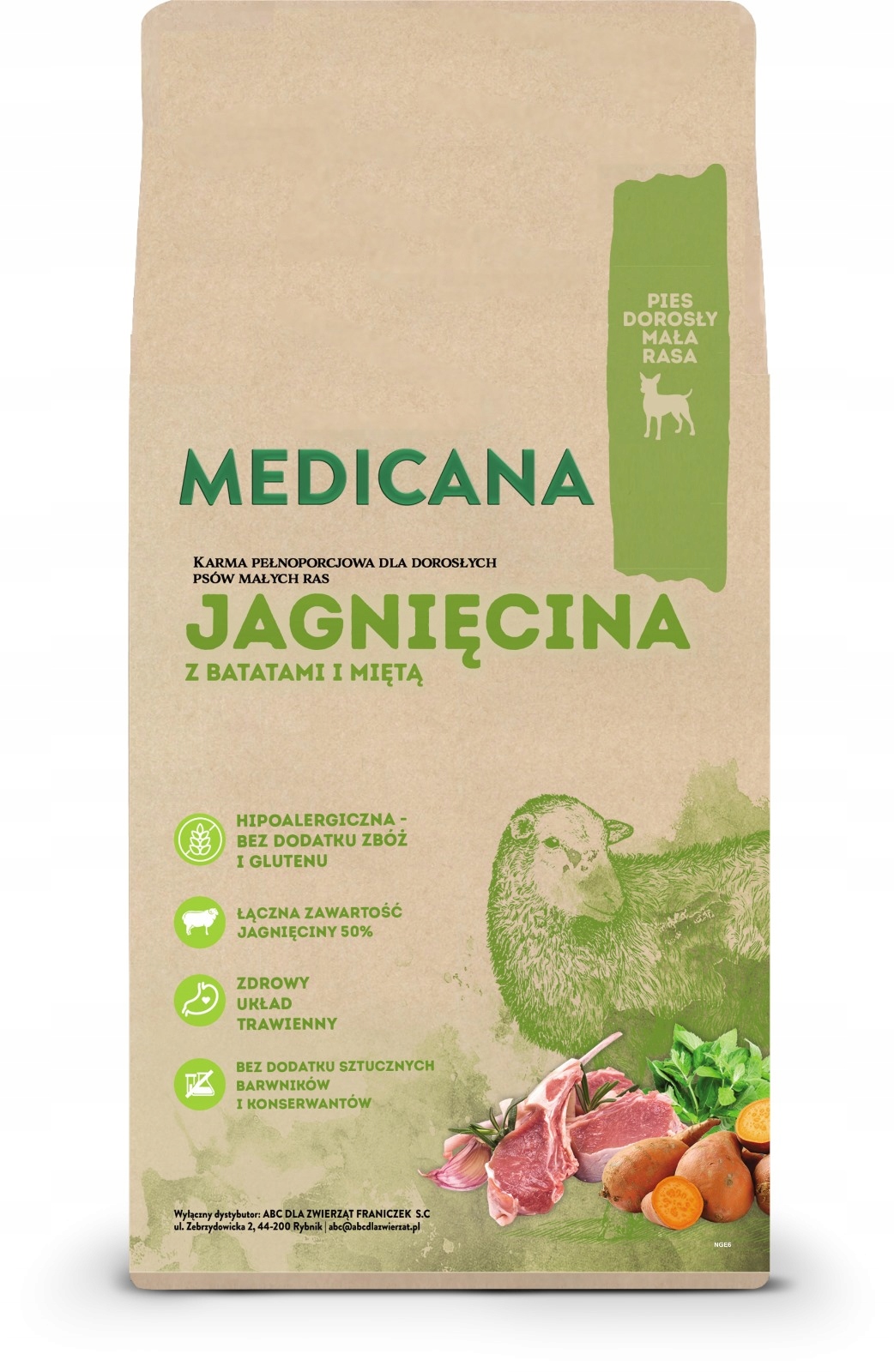 Medicana Gf Jagnięcina z batatami i miętą Small Adult 2kg