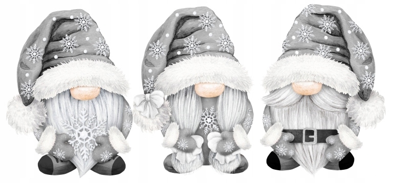 

Naklejki Krasnale Świąteczne Szare Srzaty L