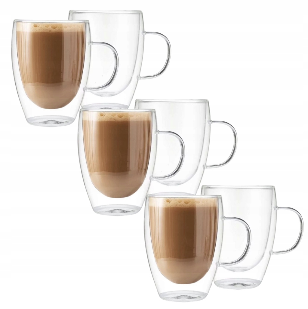 Termosklenice Na Kávu Latte Drinky S Dvojitým Dnem 6 Kusů 340 ML