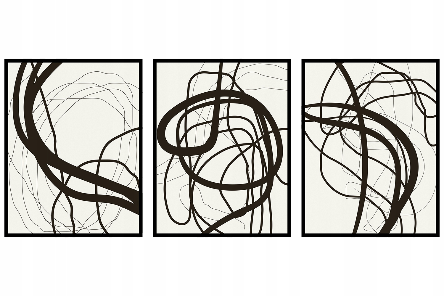 Abstrakcia čiary plagát obraz triptych 3x 60x90 cm