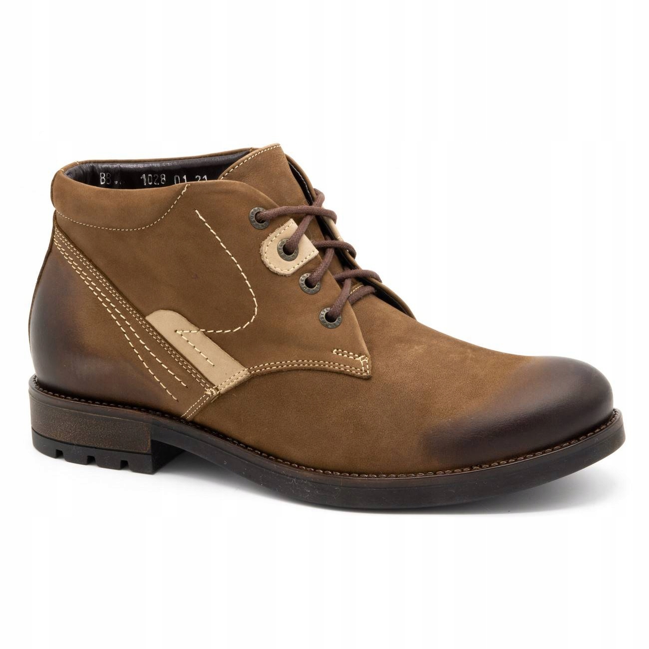 

Buty Zimowe Męskie Ocieplane Skóra 1028 Brąz 43