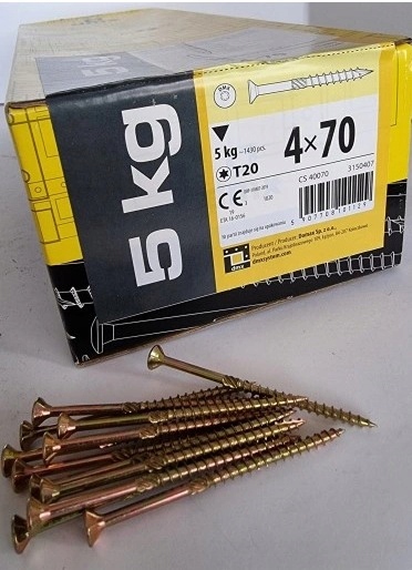 Tesařské Vruty Do Dřeva 4x70 Kuželové 5 kg