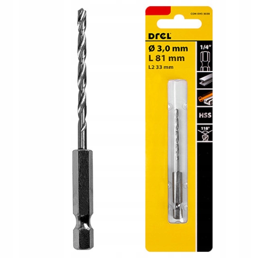 

Wiertło Do Wkrętarki Metalu Hex Quick Change 3.0mm