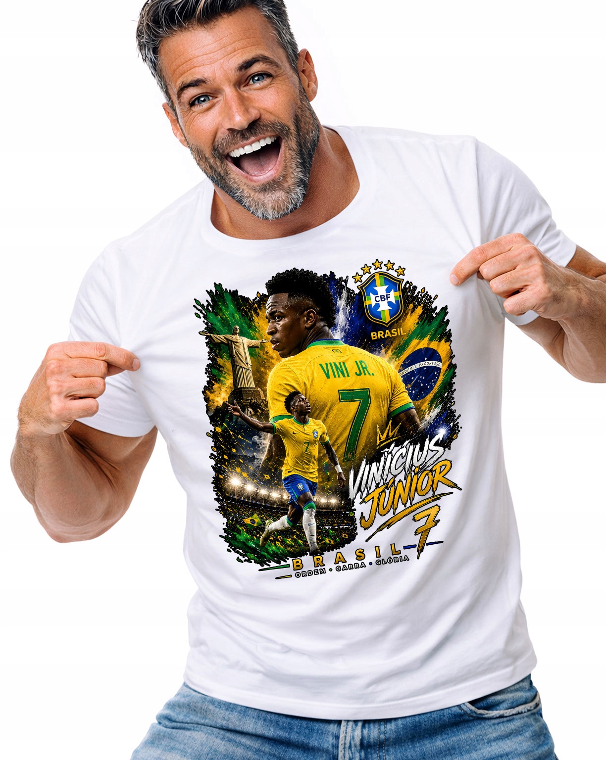 Tričko Tričko Pánské Vinicius Junior Fotbal Dárek Pro Fanouška XL