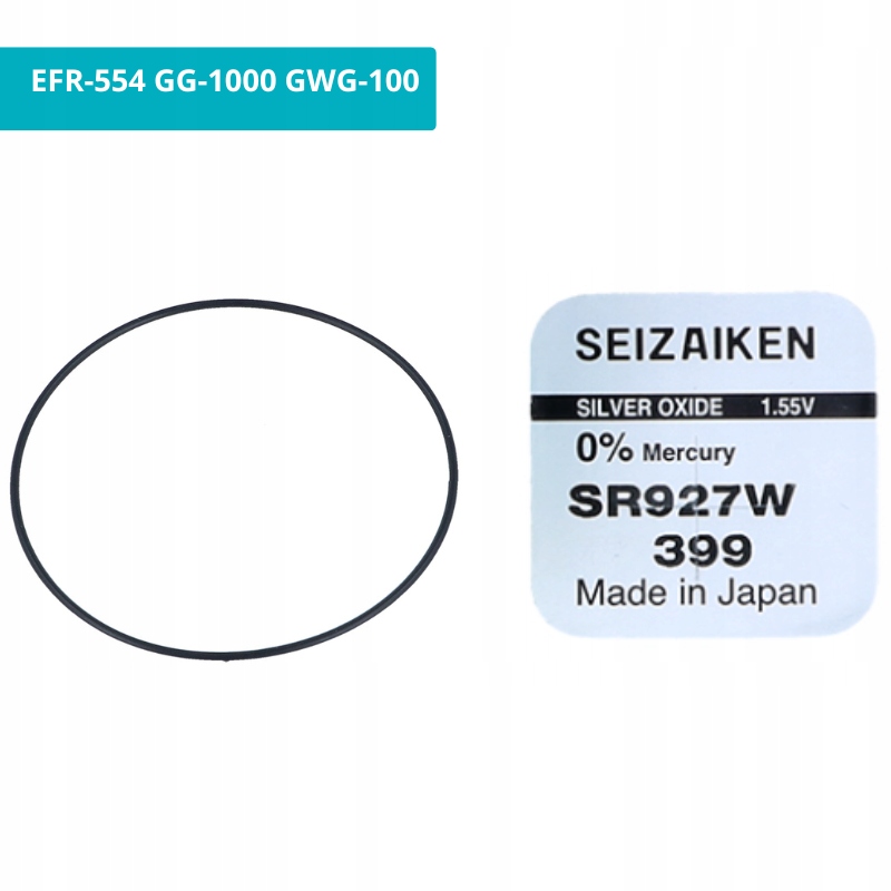 KOMPLET BATERIA x2szt. I ORYGINALNA USZCZELKA WIECZKA CASIO EFR-554 GG-1000