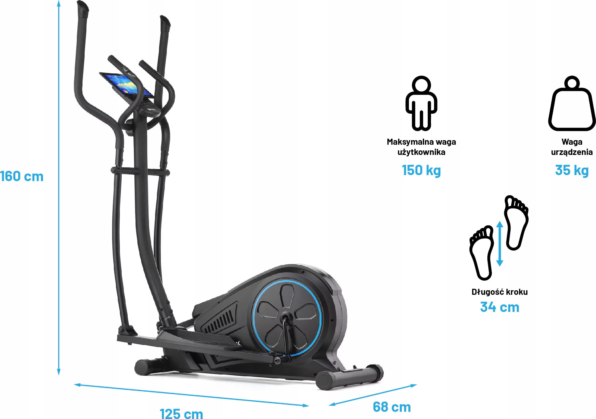 Orbi-trek Trenażer Eliptyczny Magnetyczny XC2000 Gymtek Model XC2000