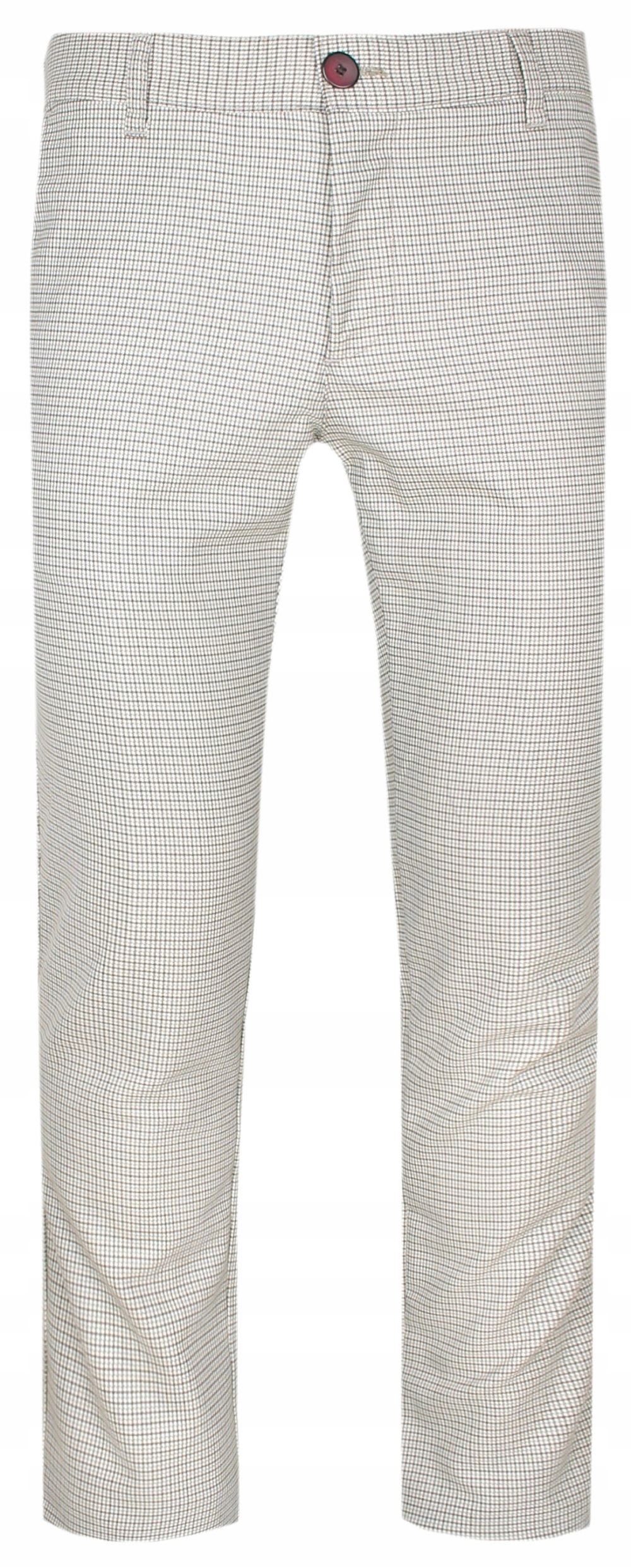 Béžové kalhoty s drobnou mřížkou Rigon 33/34