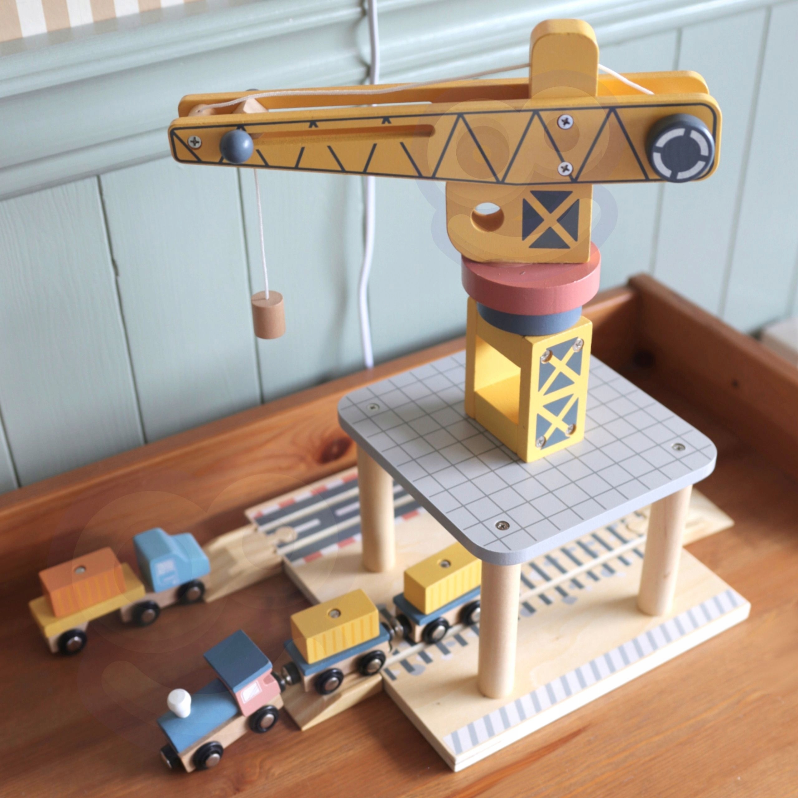 DŹWIG PORTOWY DREWNIANY ZESTAW TOOKY TOY Kod producenta TJ192A