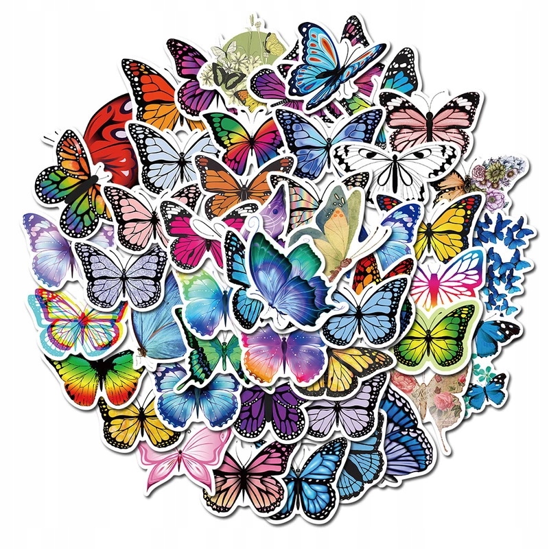 

Sticker Bomb Naklejki Na Laptopa MIX Motyle 50szt