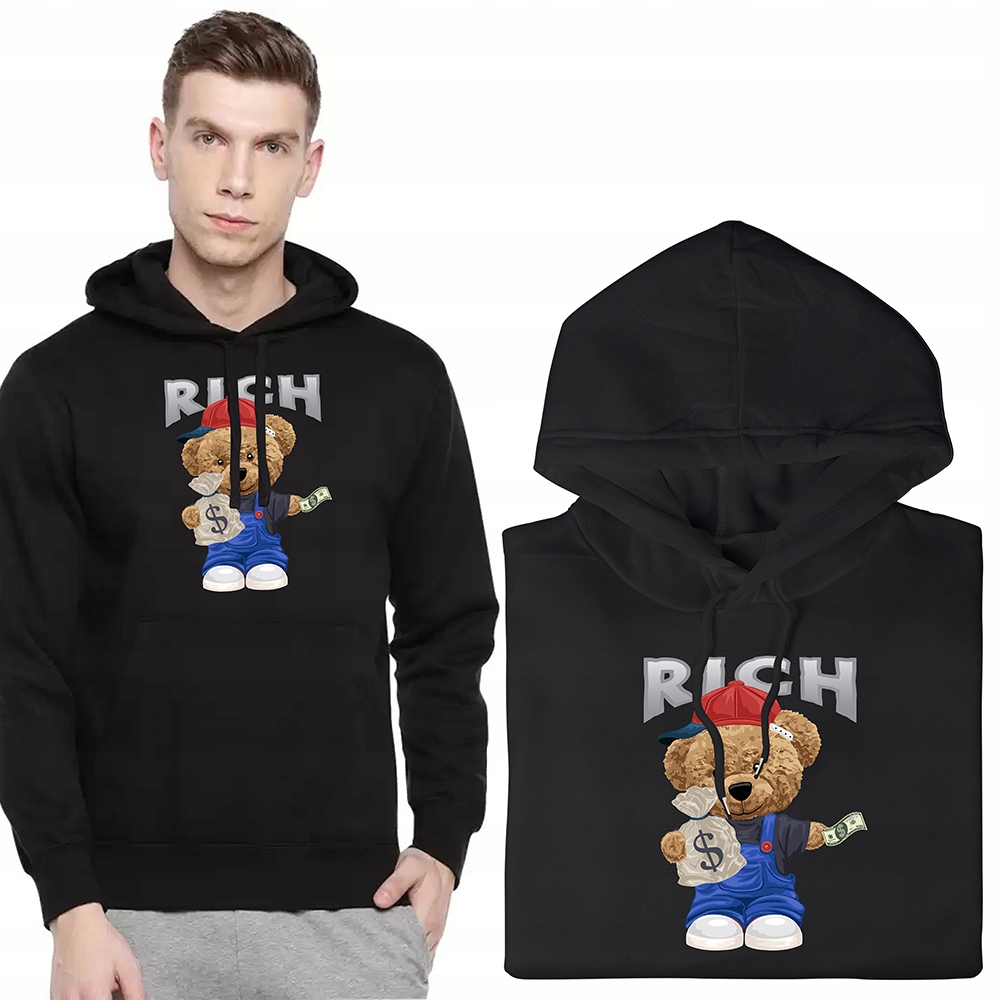 Pohodlná pánská mikina Klokanka Medvídci M Spousta Vzorů