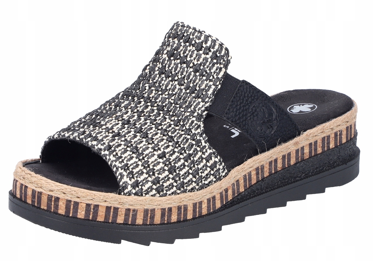 Rieker V7953-00 vel.38 pohodlné černé nazouváky Platformy