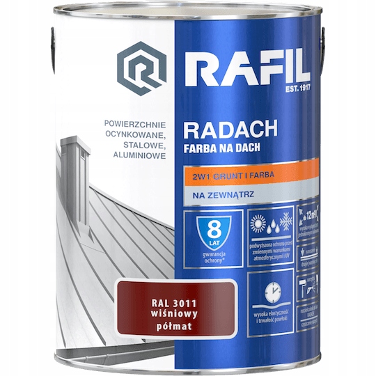 RAFIL Radach RAL3011 wiśniowy półmat 5 L