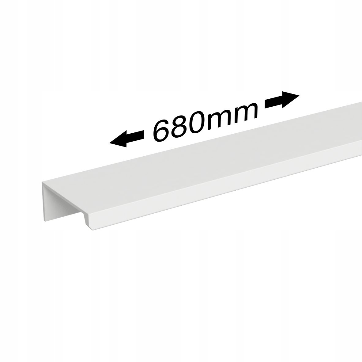 

Uchwyt meblowy krawędziowy Biały Mat 680mm