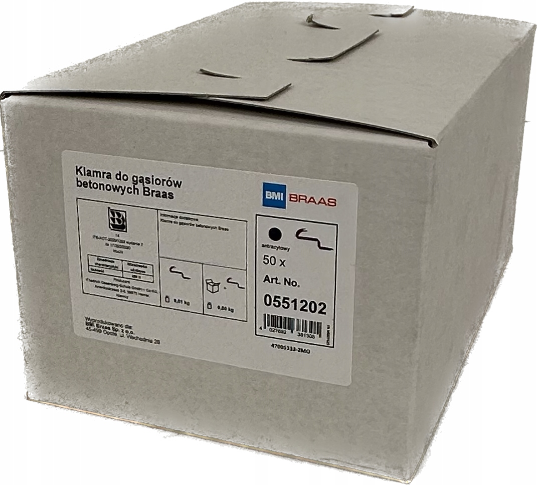Klamra gąsiora betonowego Braas antracyt 551202 Producent Braas