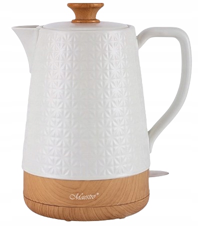 Czajnik ceramiczny elektryczny MR076 biały drewno 1,8l 1800W