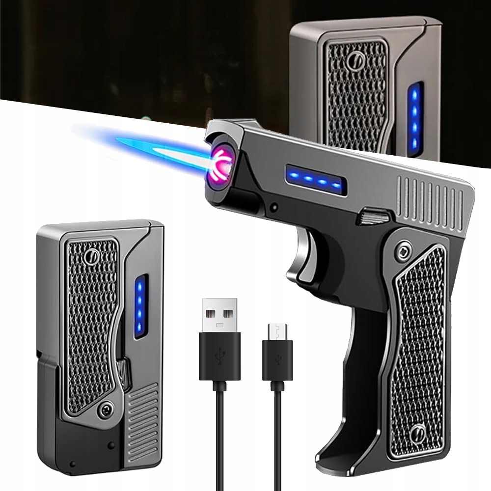 PRZENOŚNA ZAPALNICZKA ELEKTRYCZNA USB, SKŁADANY PISTOLET ZAPALNICZKA GAZOWO