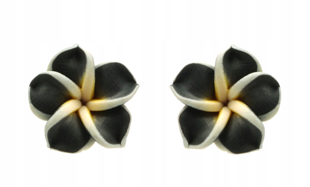 

Kolczyki kwiaty hawajskie czarne z żółtym