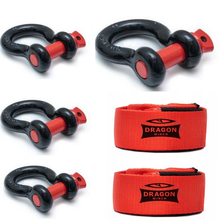 Dragon Winch x4 Sklo 1/1 8,5 t x2 Pas 9 m 8T navijak Štvorkolka Atv Quada