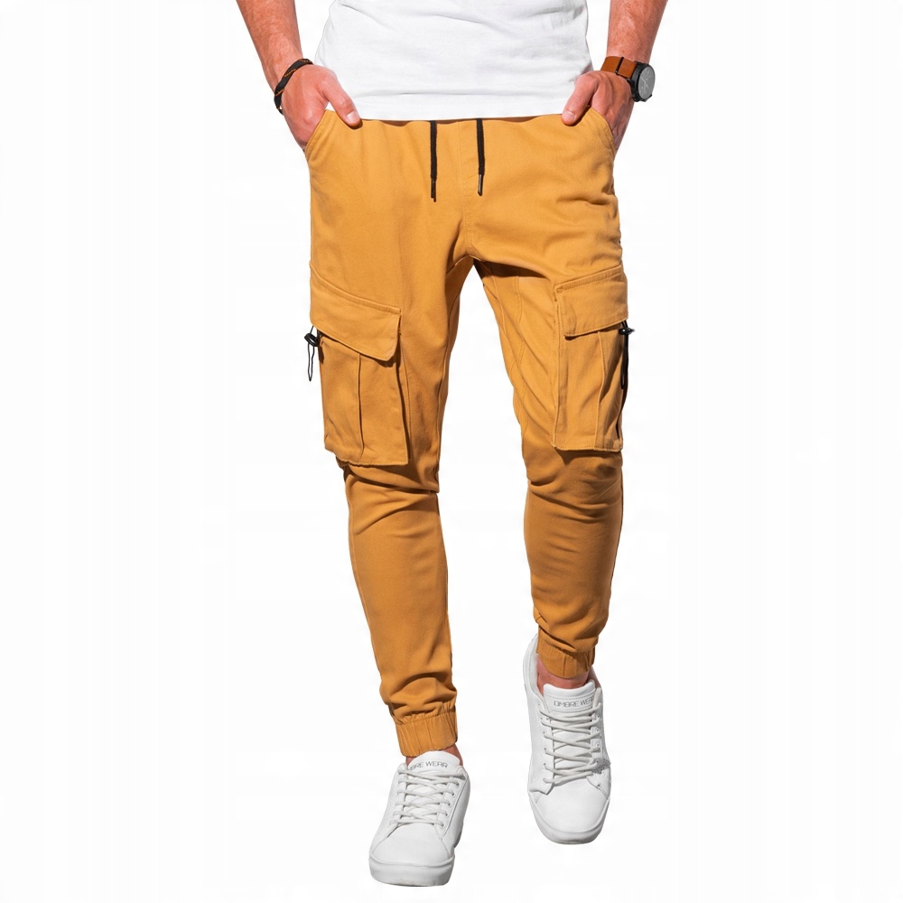 

Spodnie męskie joggery P1026 musztardowe XL