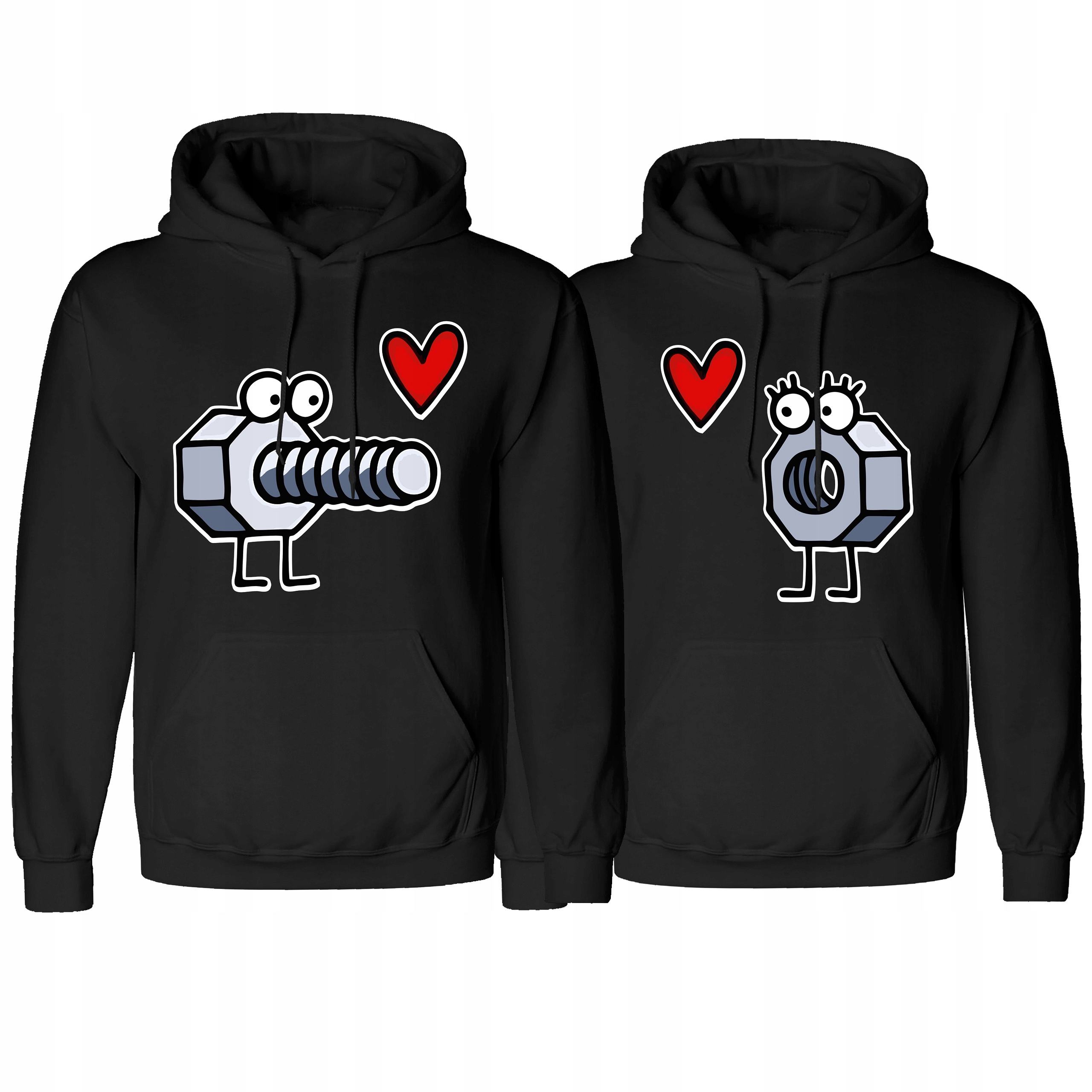 Sada Roztomilých Mikin Pro Páry, Šroubek A Uzávěr, Den Kluka, Vtipný Potisk