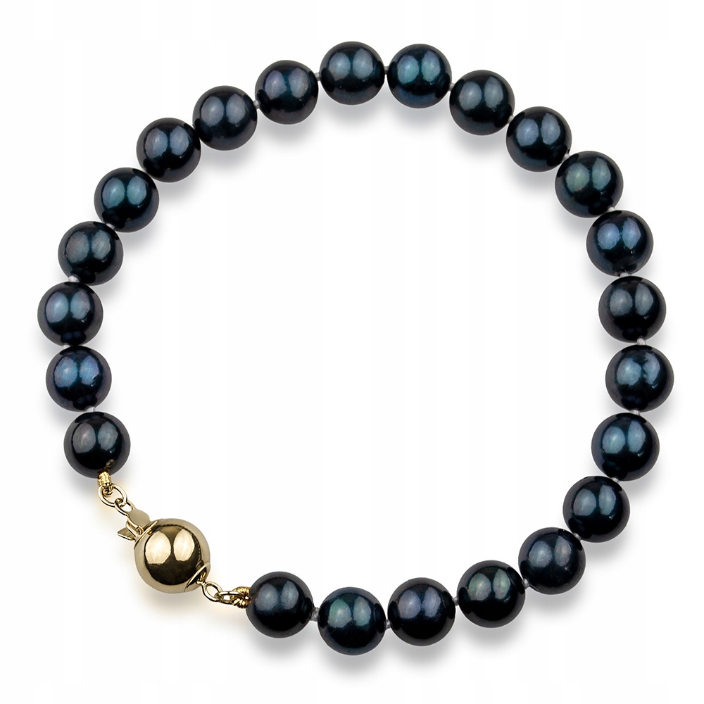 Náramek Z Tmavých Mořských Perel Akoya Ze Zlata