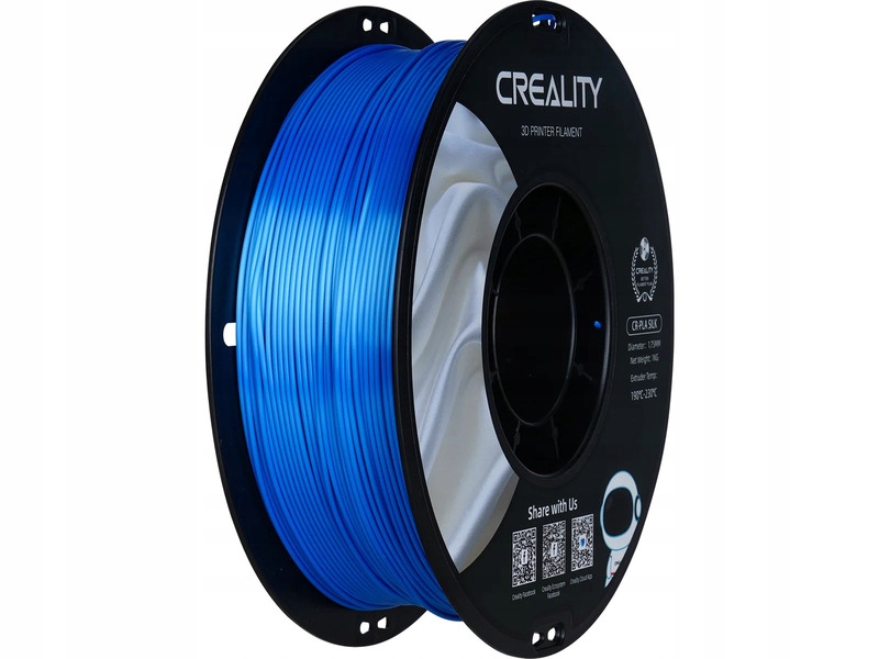 Filament Creality CR-Silk Pla, Średnica 1.75 mm, 1 kg (1 szt.) Niebieski