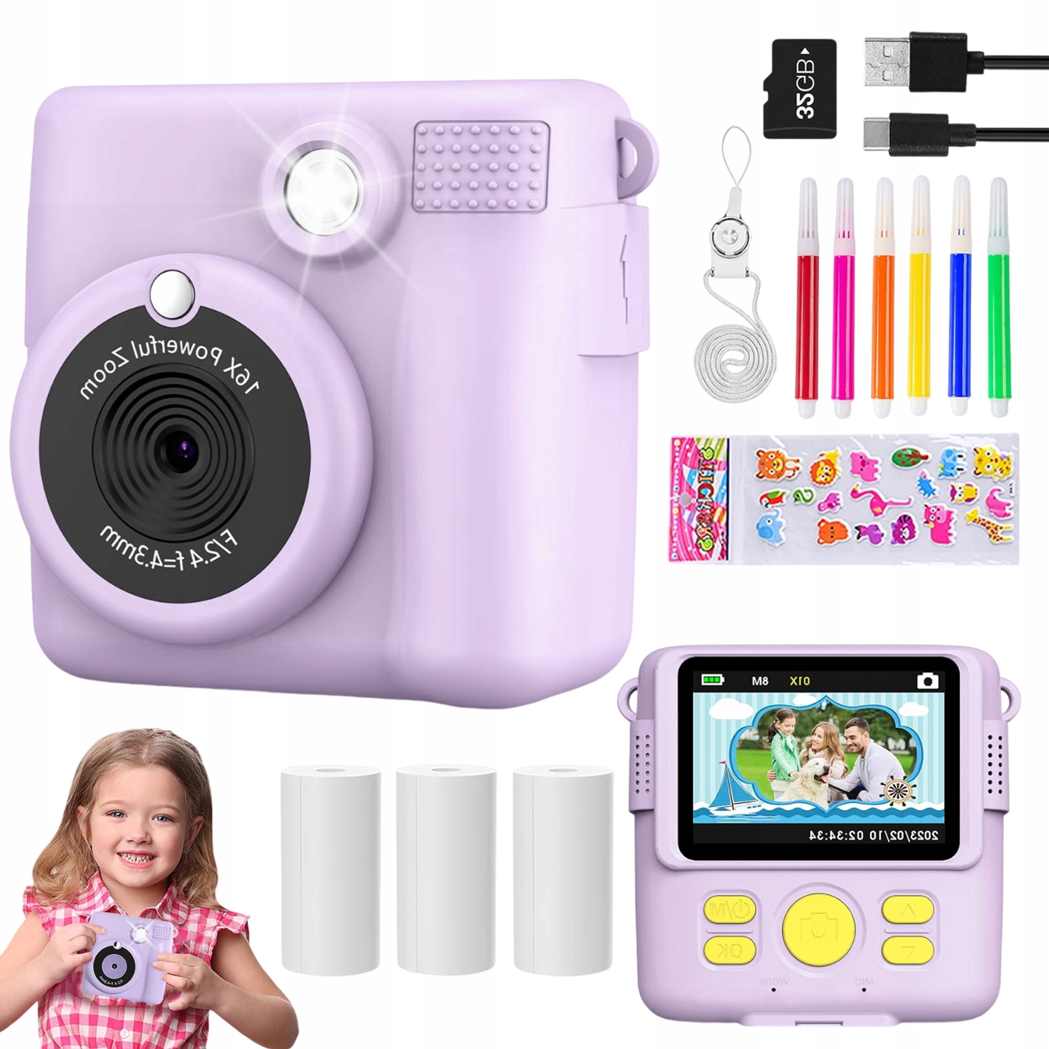 Dětský Fotoaparát Digitální S Tiskárnou 32GB