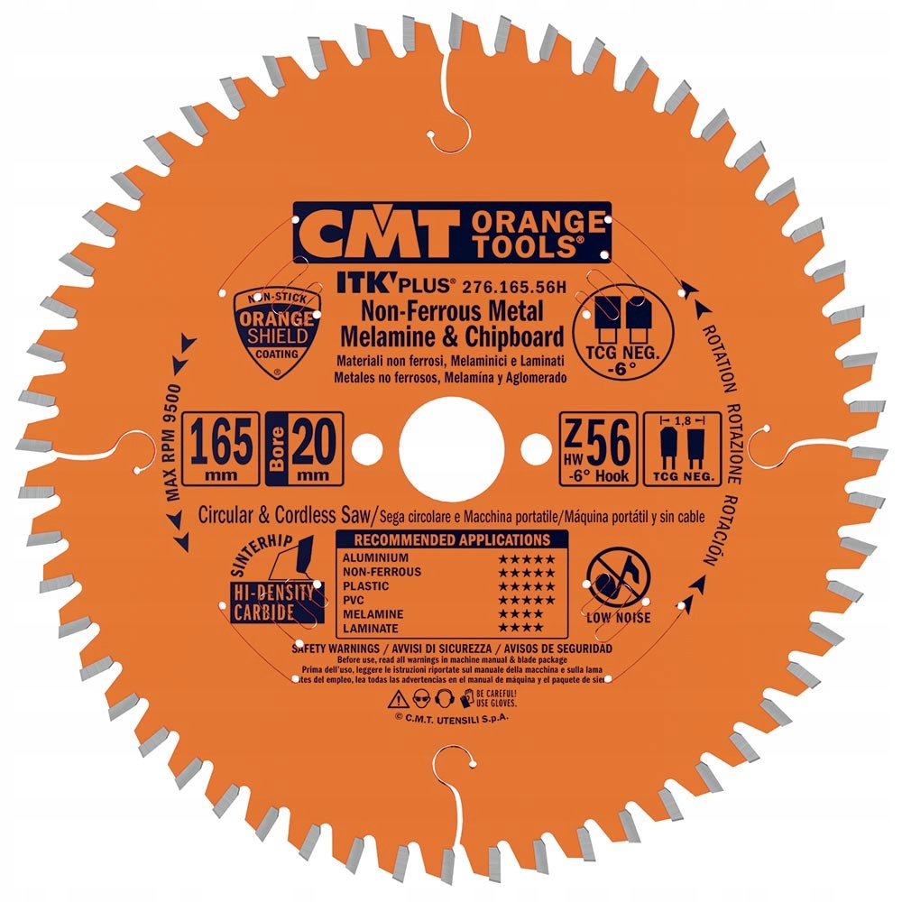 Kotouč na laminát, Pvc, Alu Itk-plus 165x20(+15,87)mm z=56 -6° Cmt