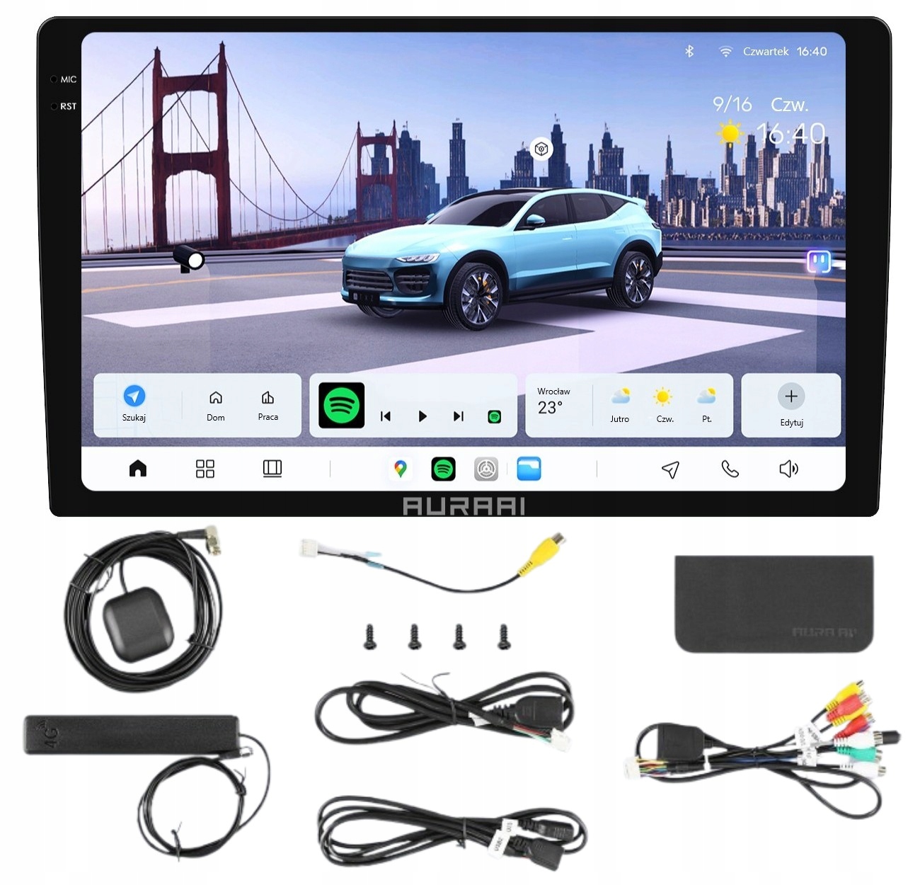 10,1" Univerzální Rádio 2K Hd Android Aura Ai UIS7870 8 Gb Dsp Carplay Lte