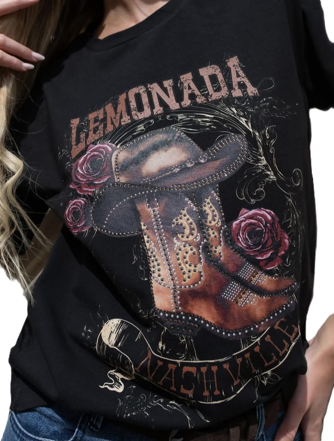 Halenka Lemonada s potiskem kovbojské boty, černá, Uni, Novinka