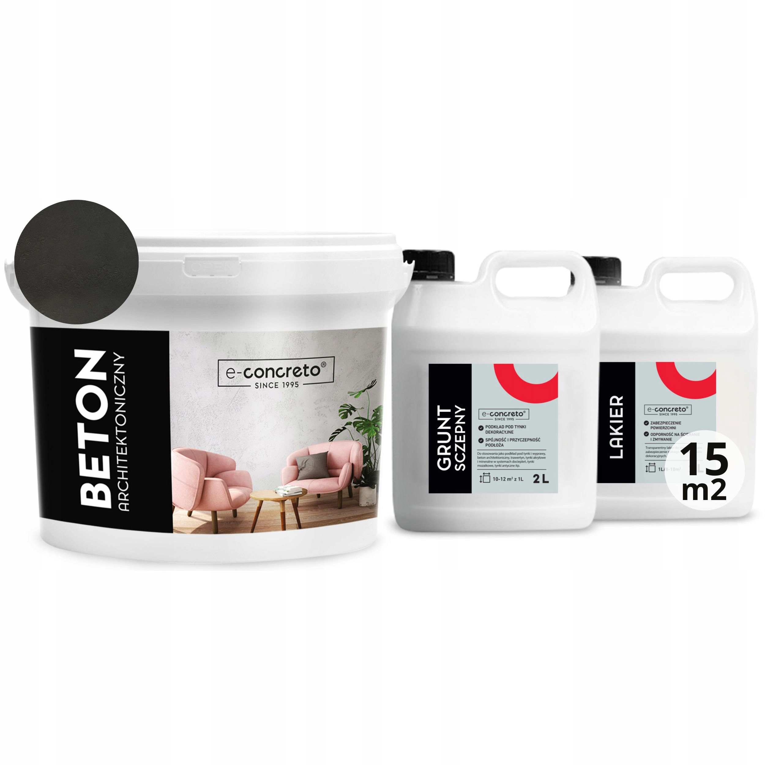 Dekorativní betonová omítka 15 m2 Antracit