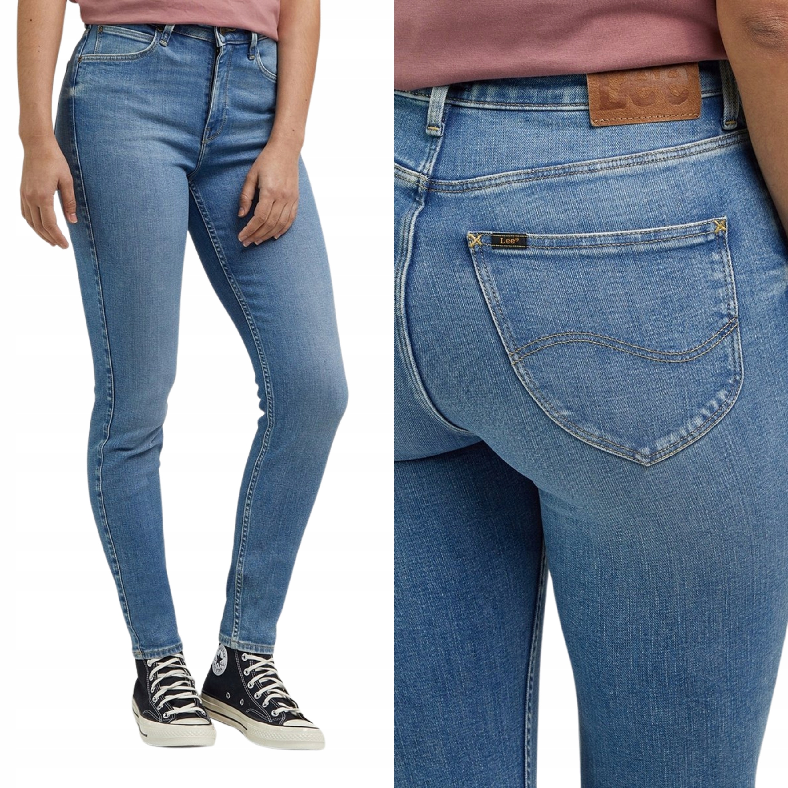 Lee kalhoty High Waist skinny Blue jeans Scarlett High W25 L31