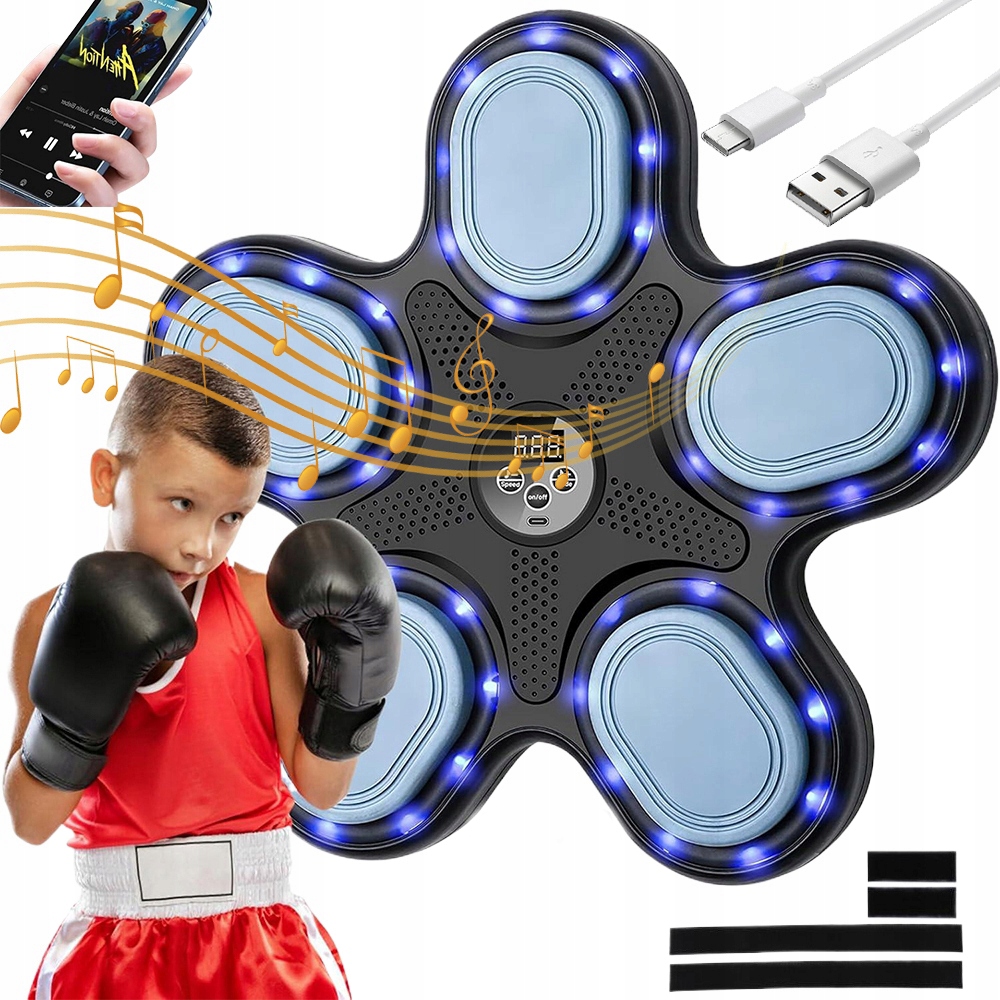 INTELIGENTNA MASZYNA DO BOKSOWANIA MONTOWANA ŚCIANIE BLUETOOTH 9 PRĘDKOŚCI