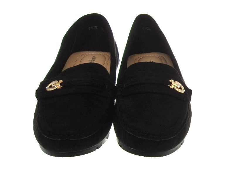 DAMSKIE ZAMSZOWE MOKASYNY 9108 Black r.39 Kod producenta 9108