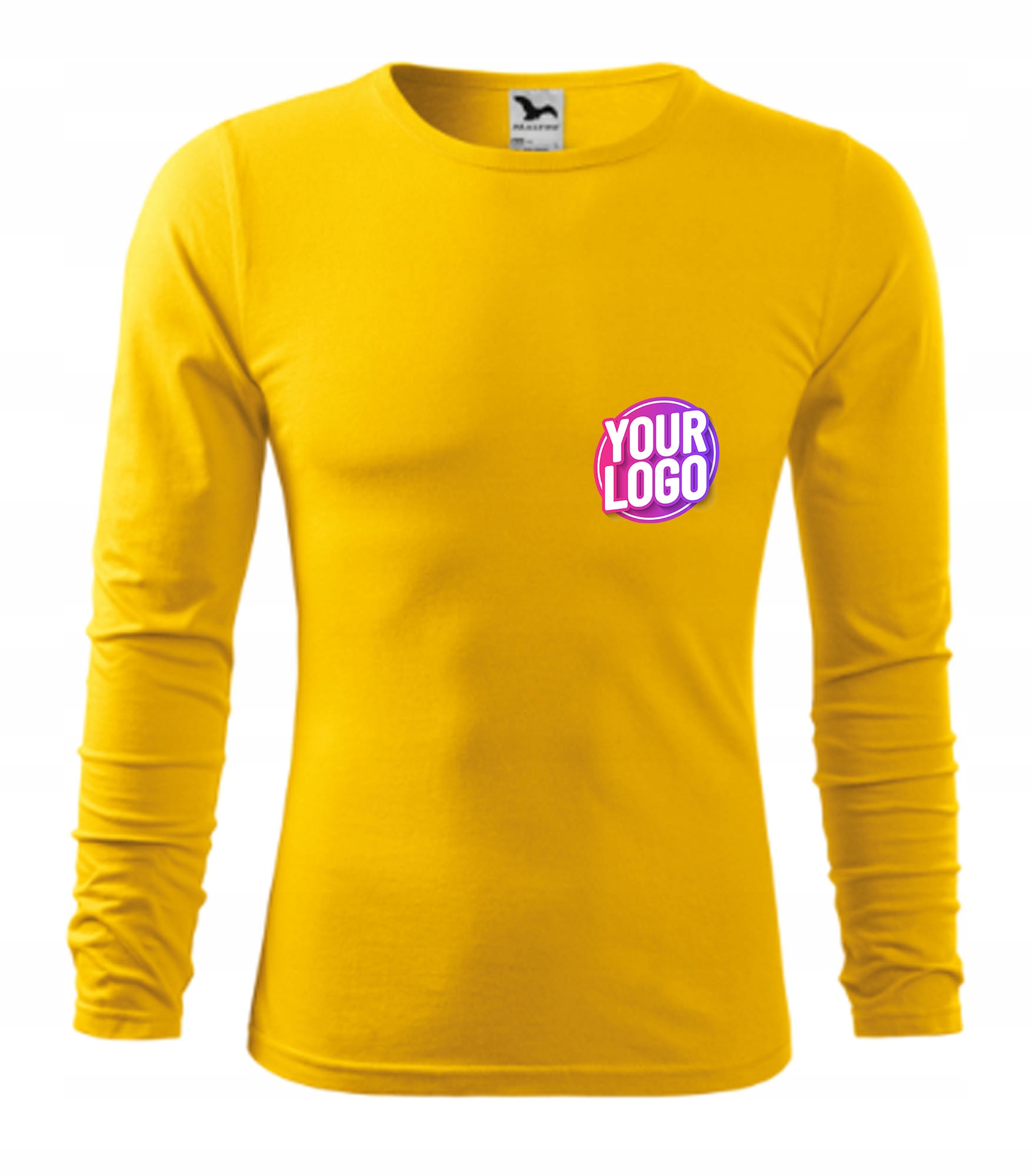 Koszulka męska z NADRUKIEM logo z przodu FIT-T LS 119