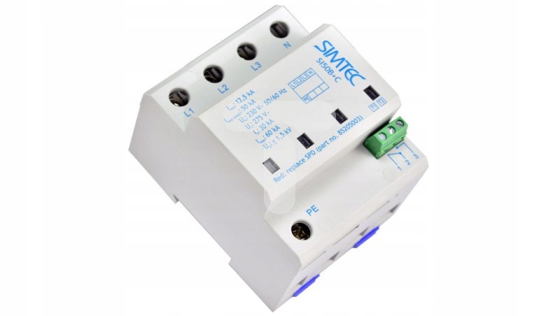 Iskiernikowo-warystorowy ogranicznik przepięć 4P 50kA 230V Simtec SI50 B+c