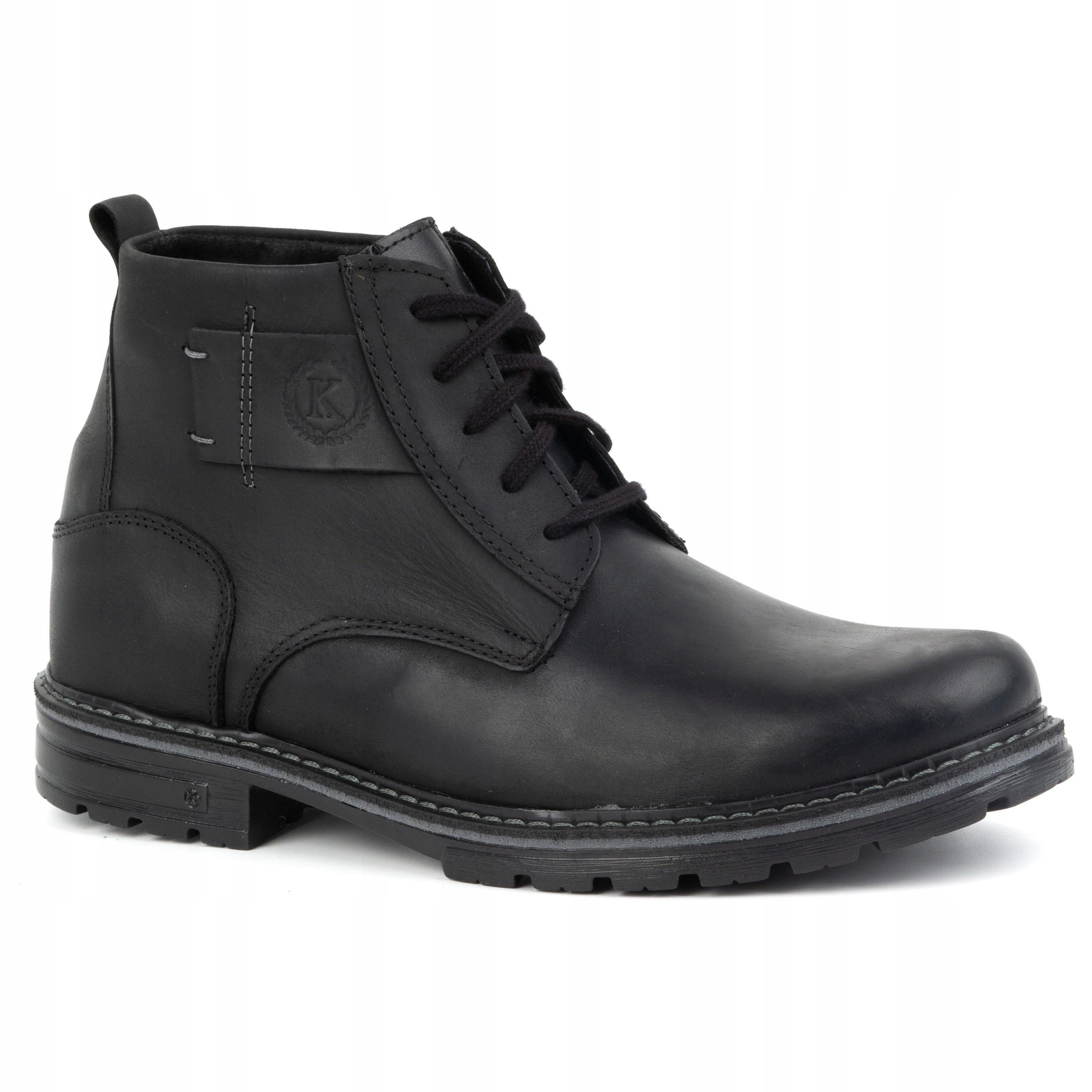 Pánské kožené zimní kotníkové boty 935K černé 43