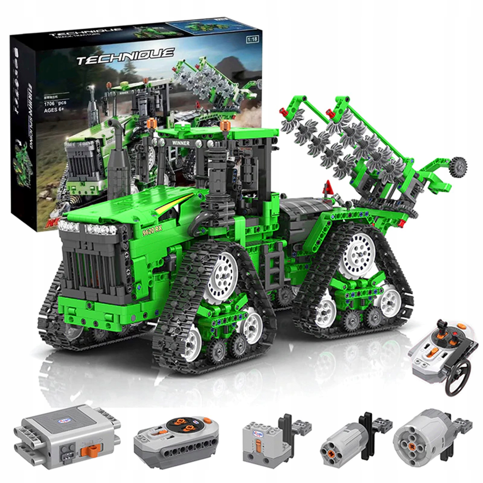 

Sterowany Traktor Ciągnik Klocki Technic 1706el Rc