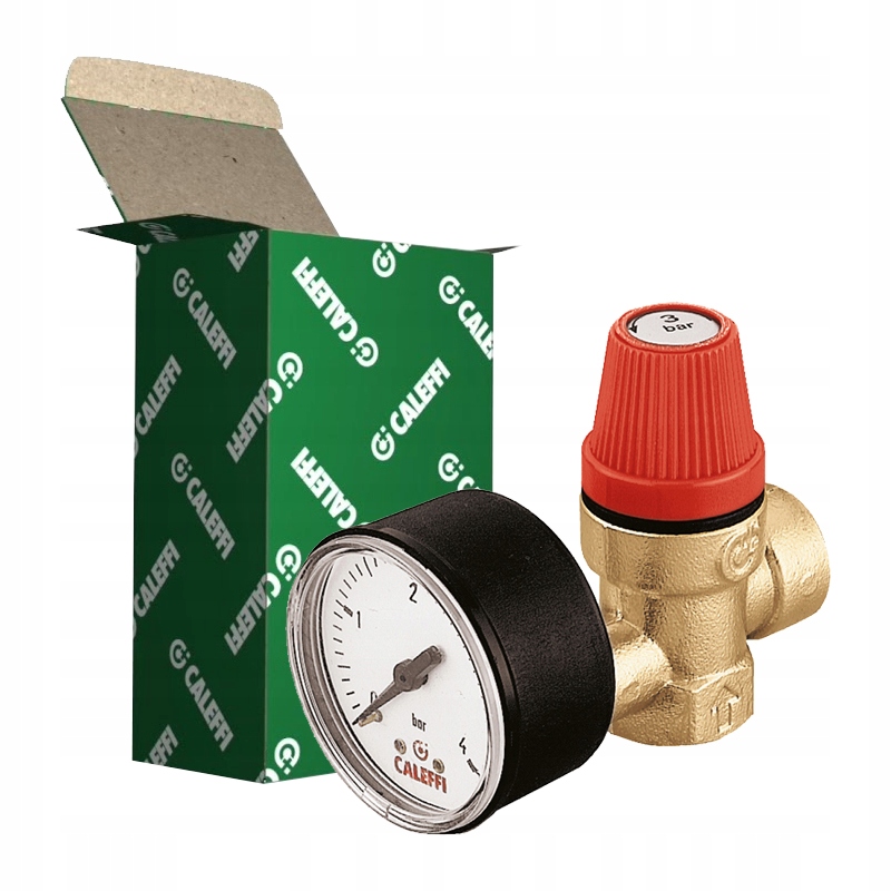 ZAWÓR BEZPIECZEŃSTWA Z MANOMETREM CALEFFI 1/2 8BAR