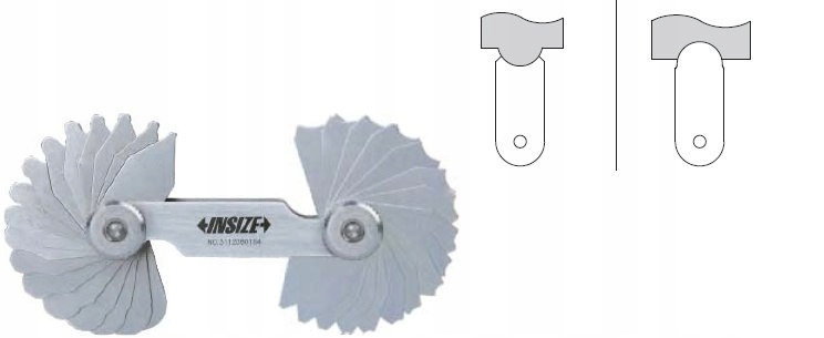 INSIZE Wzorzec łuków kol. MWKc/A2 15.5-25mm promie Kod producenta 4801-15