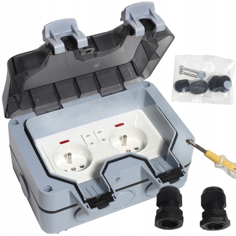 Venkovní Zahradní Zásuvka IP66, Voděodolná Kontrolka Akcesoria