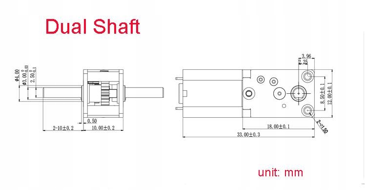 Mini silnik elektryczny z podwójnym wałem 6V 30RPM Producent Inna