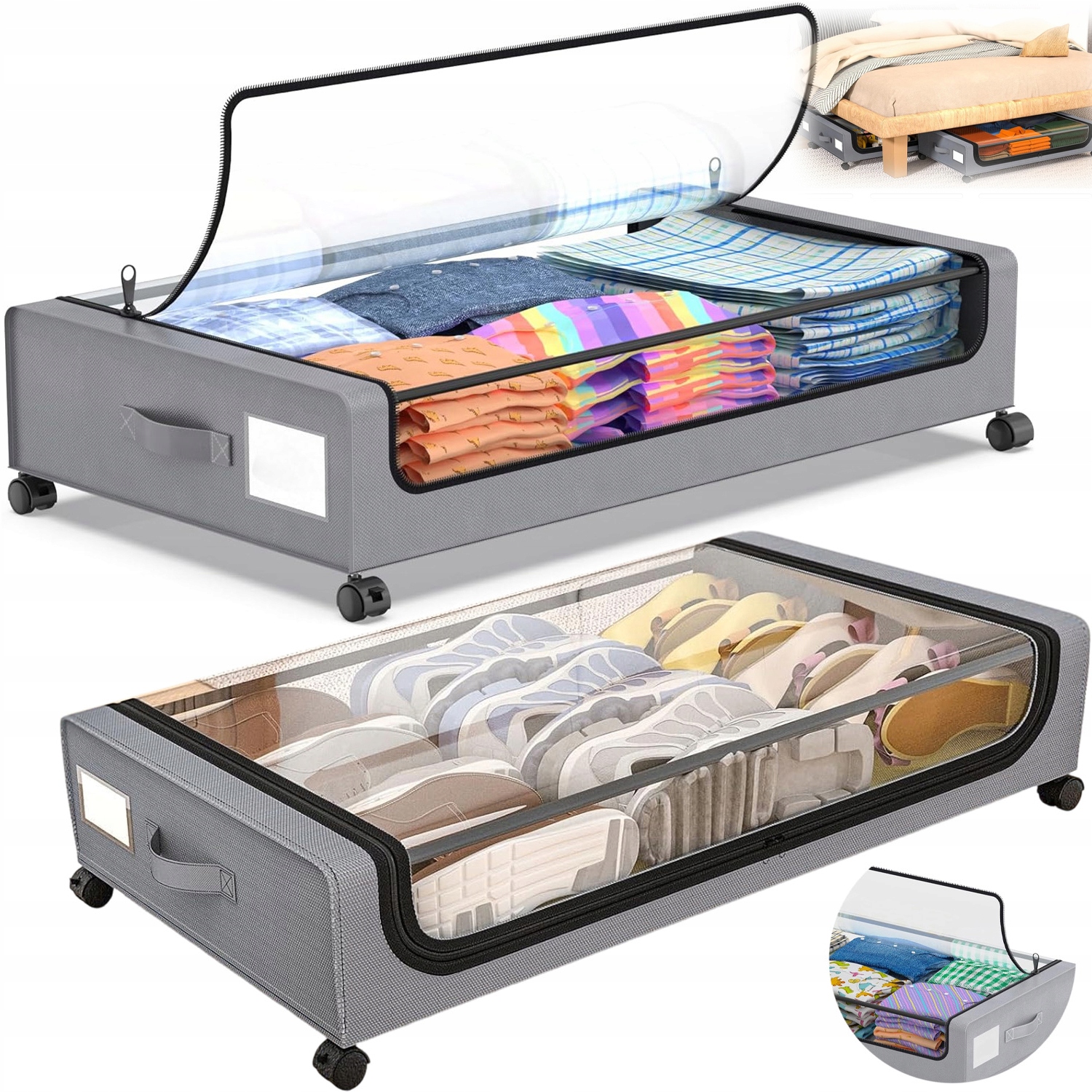 Obal Taška Organizér Krabička Na Oblečení Hračky Povlečení Rám S Kolečky