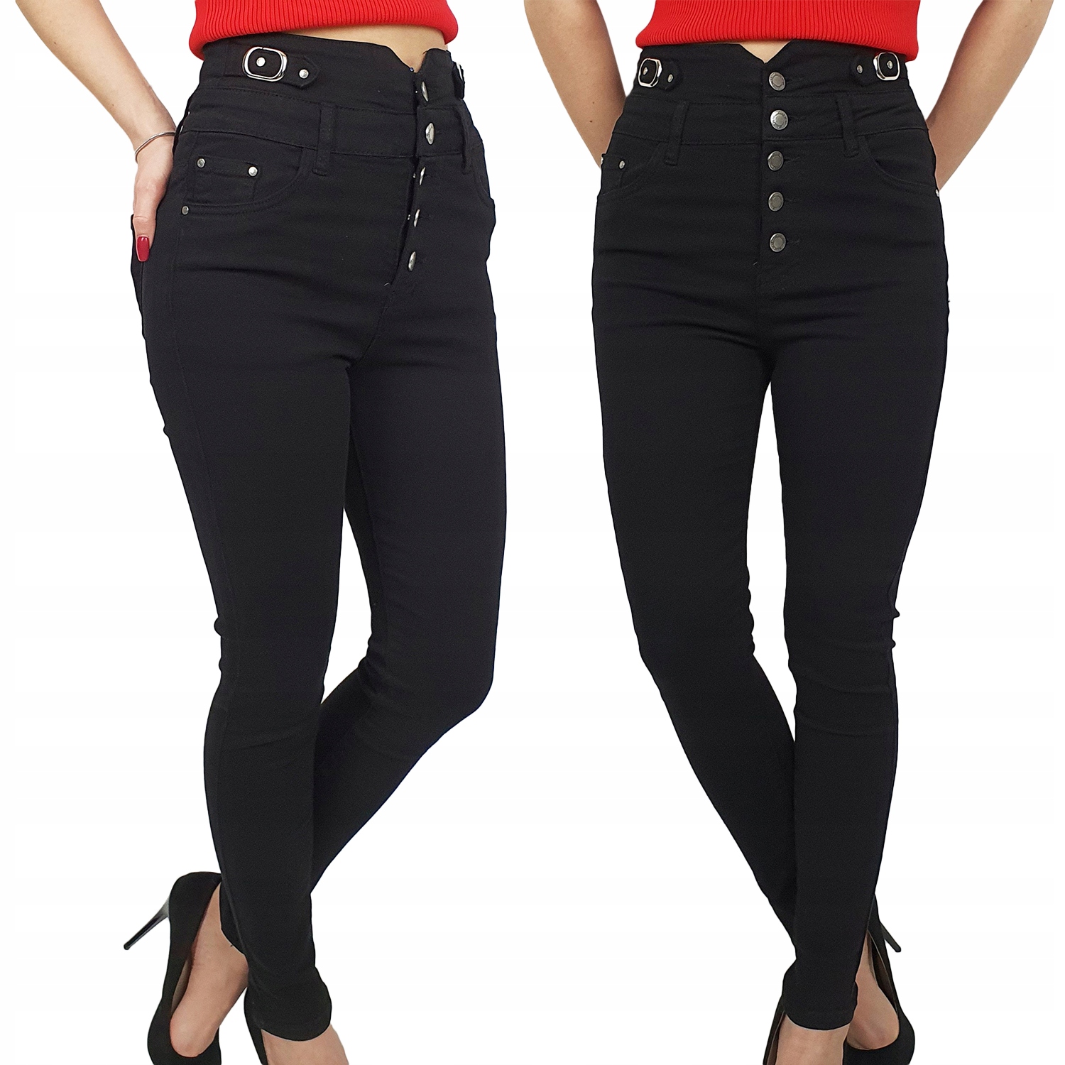 

#młodzieżowe Spodnie Jeans Dopasowane Modelujące 4