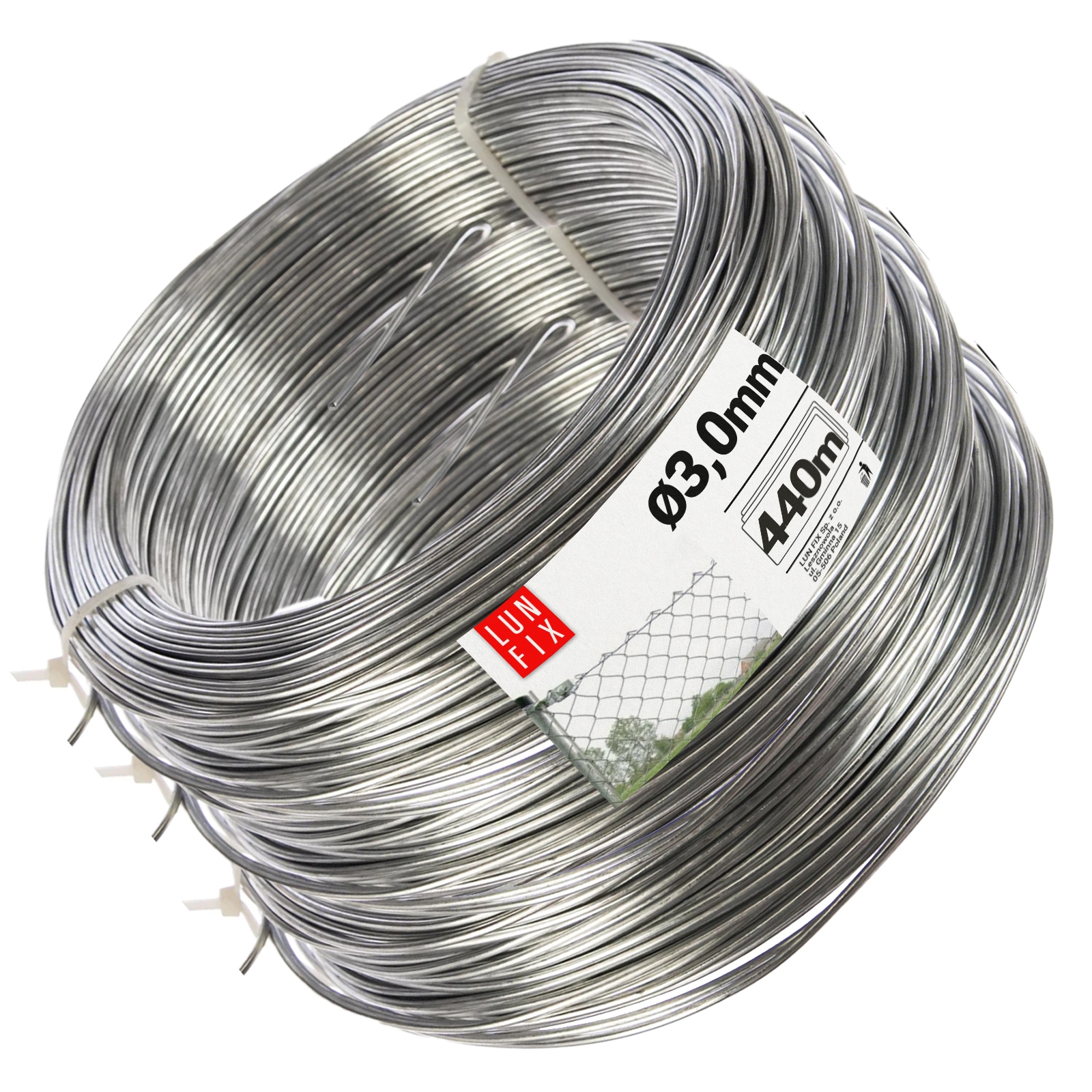 Plotový Napínací Drát fi 3 mm 25 kg cca 440 m Pozink do sítě