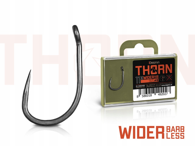 Haczyki karpiowe Hak Bez Zadziora Delphin Thorn Wider BarbLESS nr 8